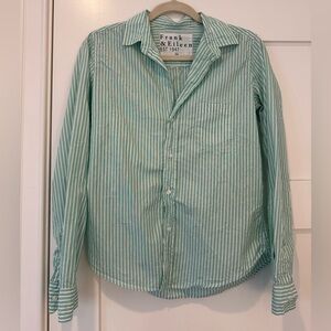 Frank & Eileen Green and white Button Down Shirt